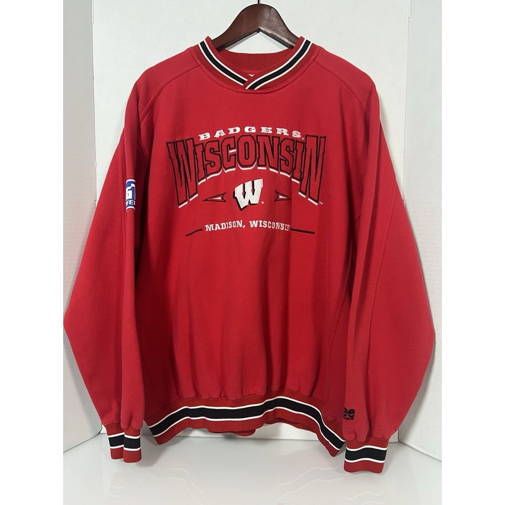 Wisconsin Badgers — VTG Lee Sport Crewneck Sweatshirt — Size Men's XLarge 042